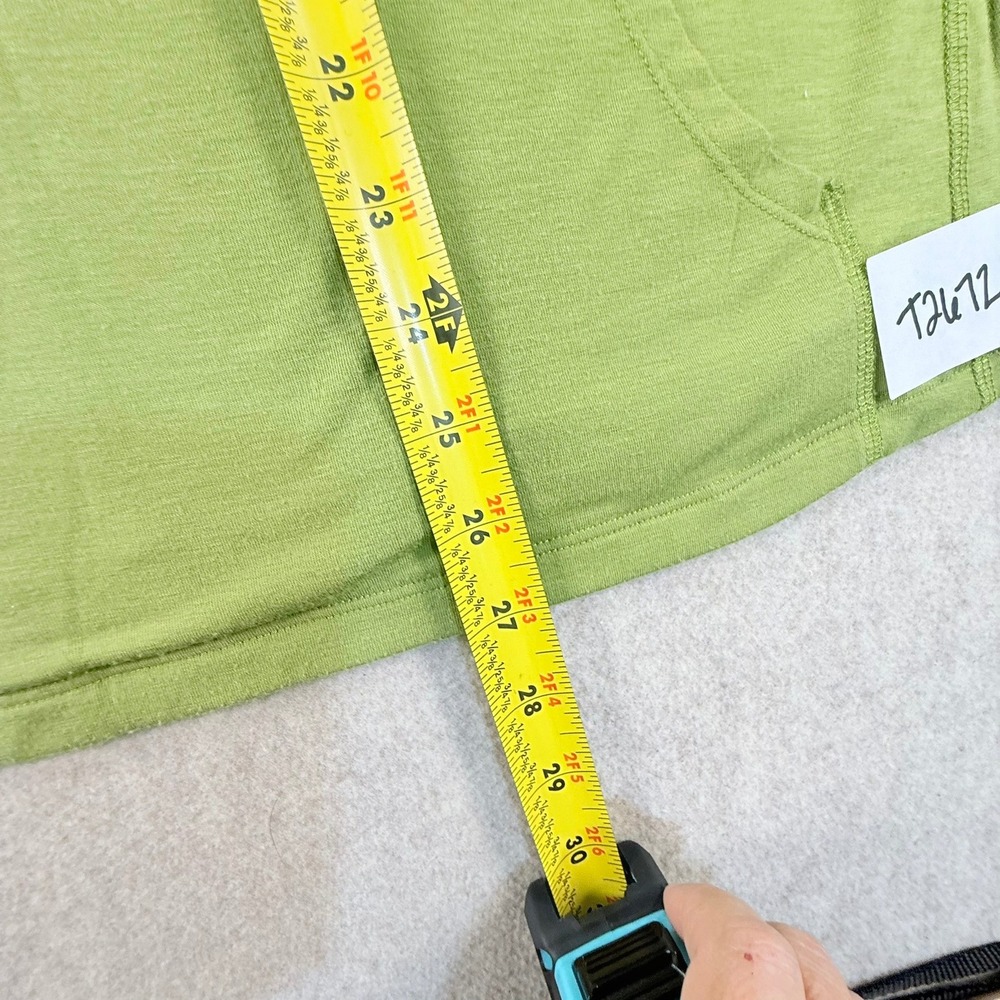LL Bean Womens Large Long Sleeve Active Top Green Kangaroo Pocket 519205 - Picture 7 of 7